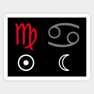 Virgo Sun Cancer Moon Zodiac Sign Sticker